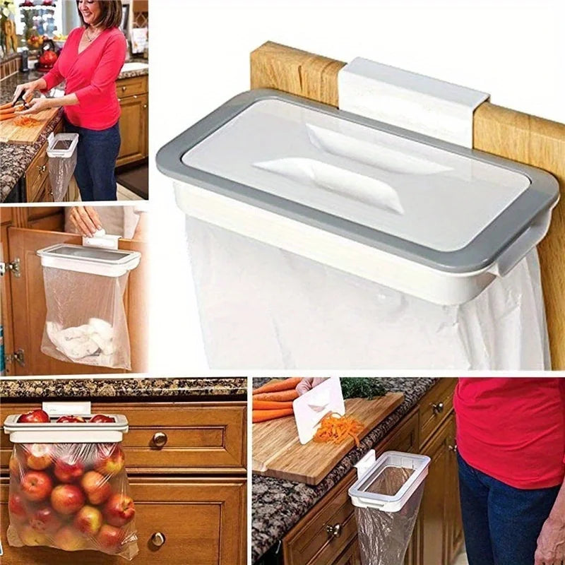 4pcs Hanging Garbage Bag Holder Kitchen Trash Bin Rack Space Saver