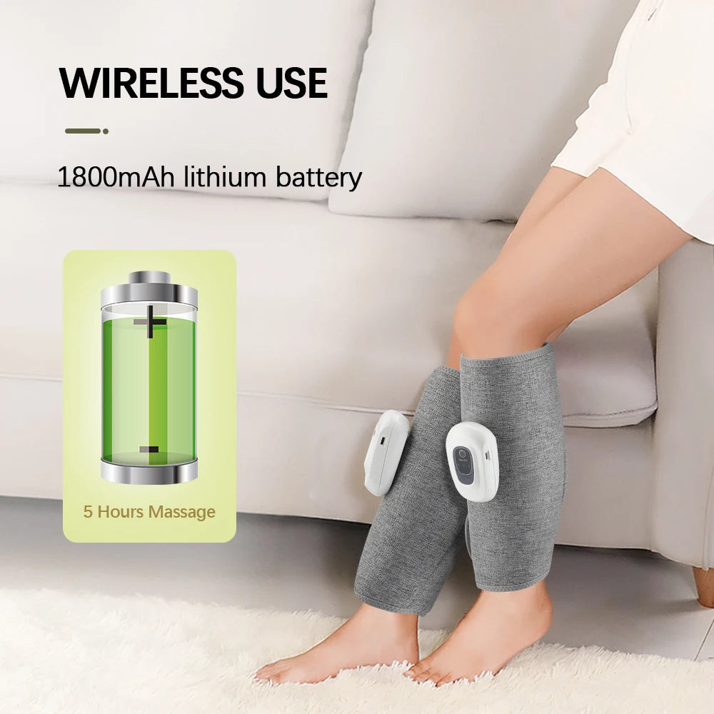 Wireless Air Pressure Calf Massager Electric Leg Compression Wrap - 12