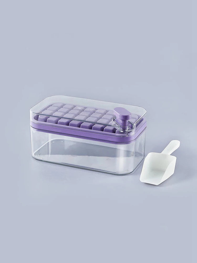 32 Grid Ice Cube Tray with Lid and Storage Bin One Click Release Maker
