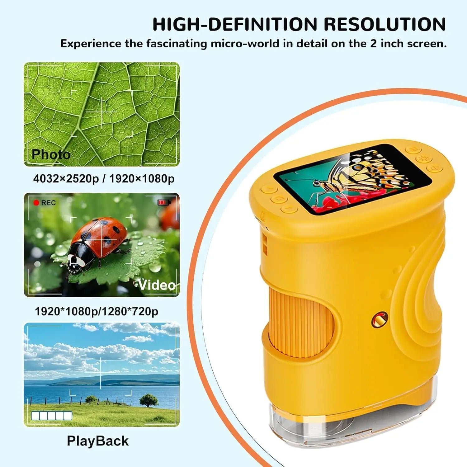 Handheld Digital Microscope for Kids Portable Science Toy - 3