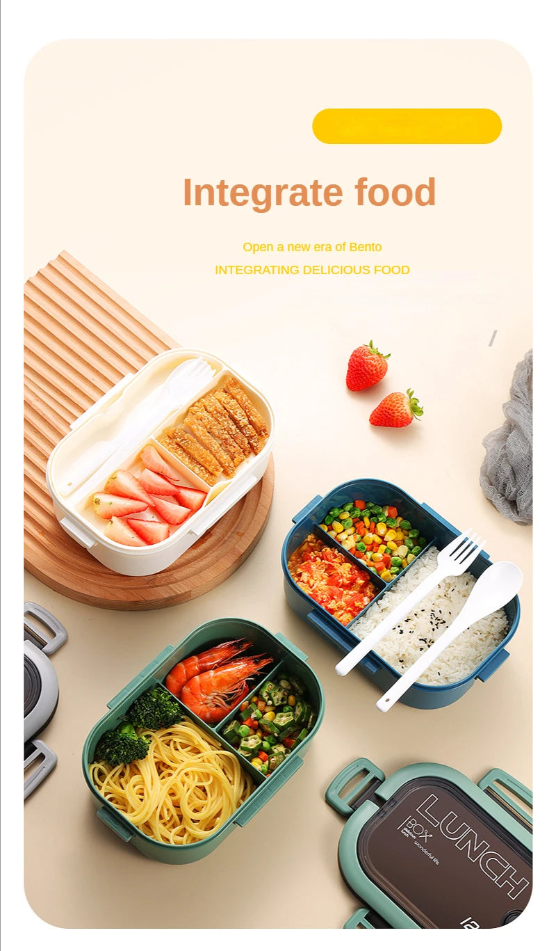 1200ML 2-Layer Bento Lunch Box Portable Leakproof Food Container - 12