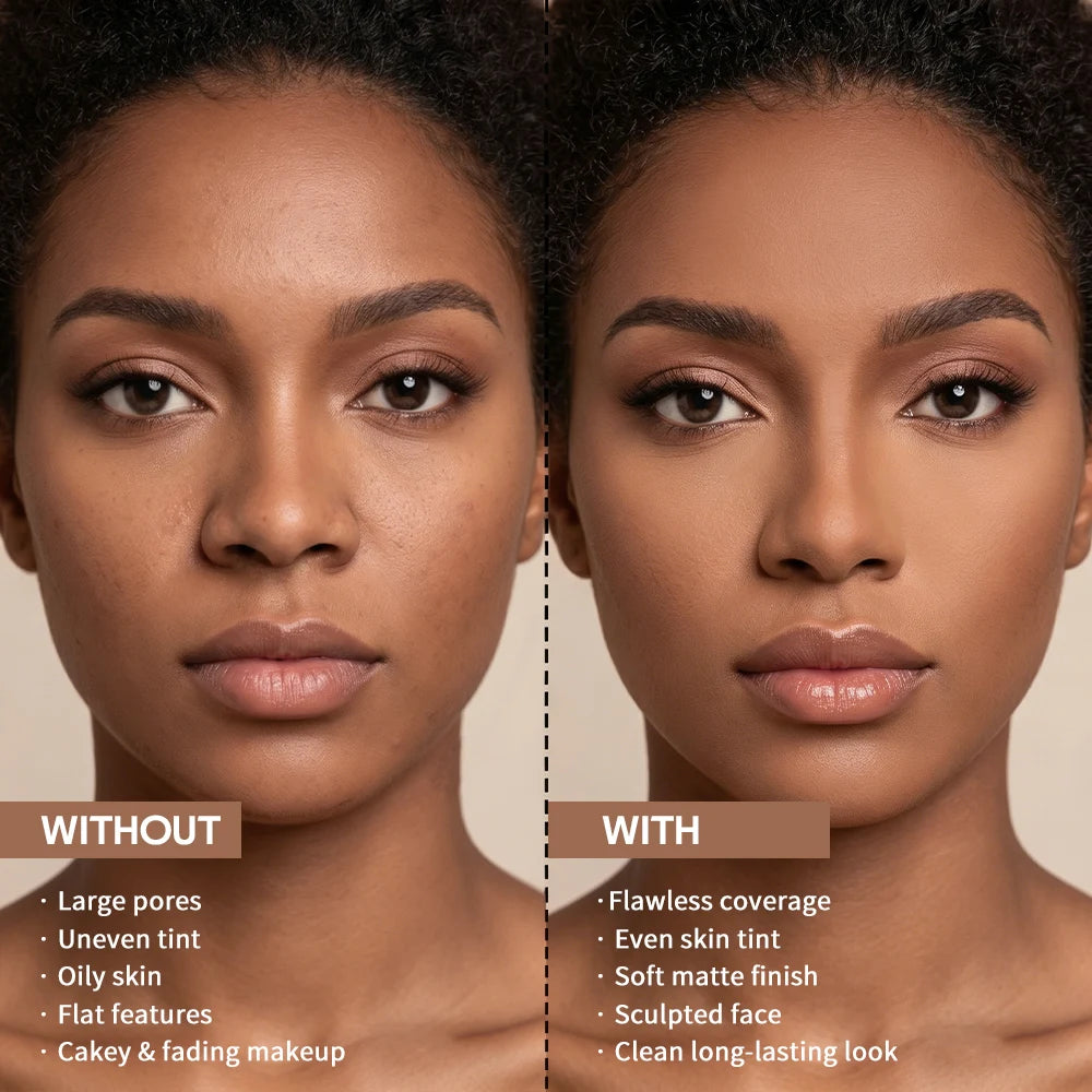 Matte Bronze Compact Powder Natural Setting Makeup