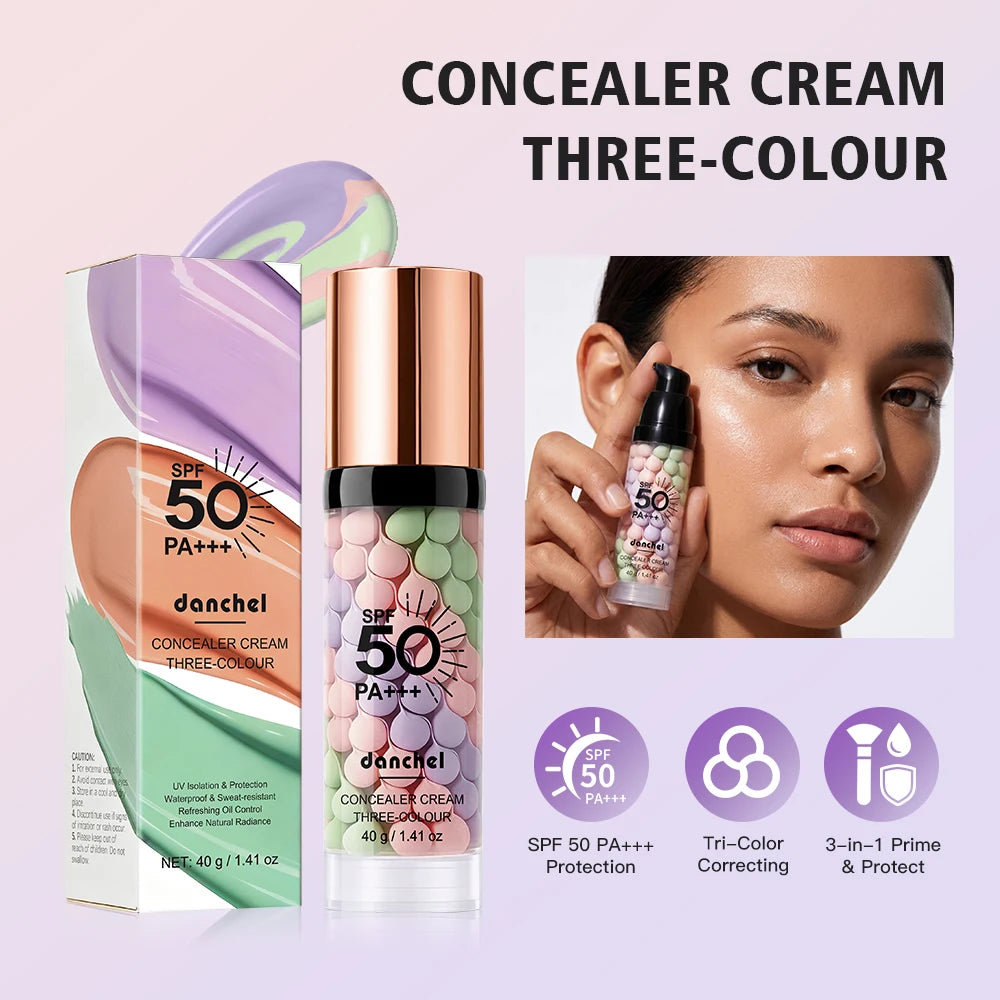 Three Color Face Primer and Hydrating Concealer Isolation Cream