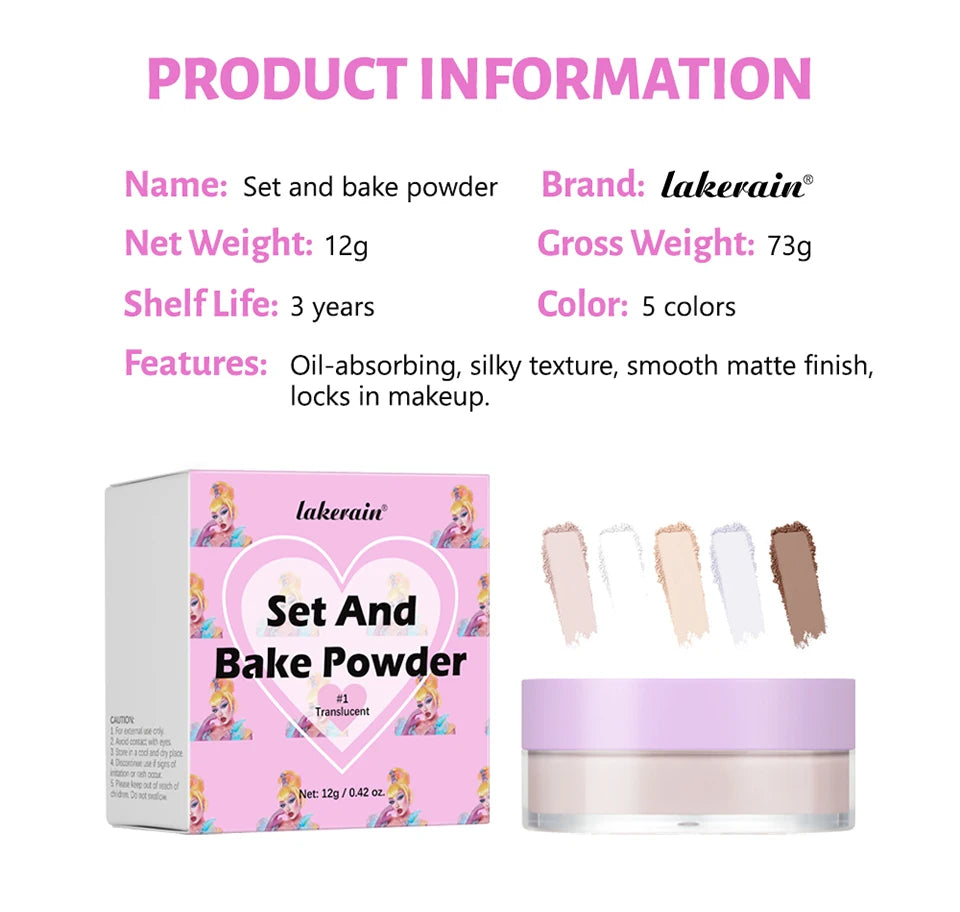 Loose Setting Powder Oil Control Matte Translucent Baking Powder