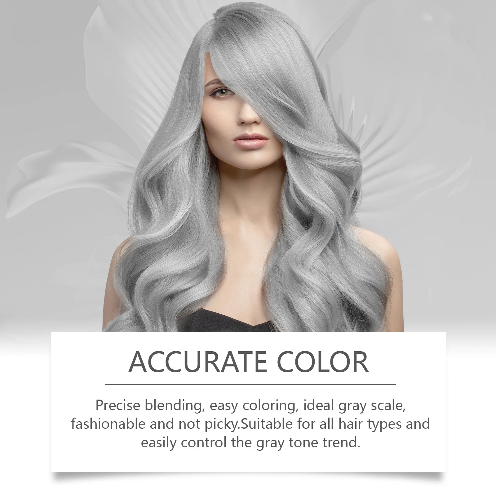 Gray Hair Dye Permanent Coloring Cream Silver Shampoo - 10