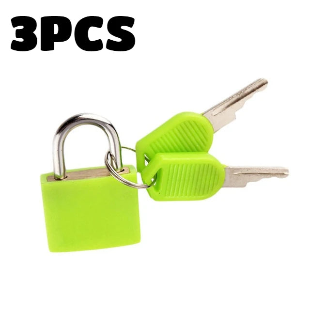6pc Small Padlock Set with Keys Portable Travel Suitcase Diary Lock - 17