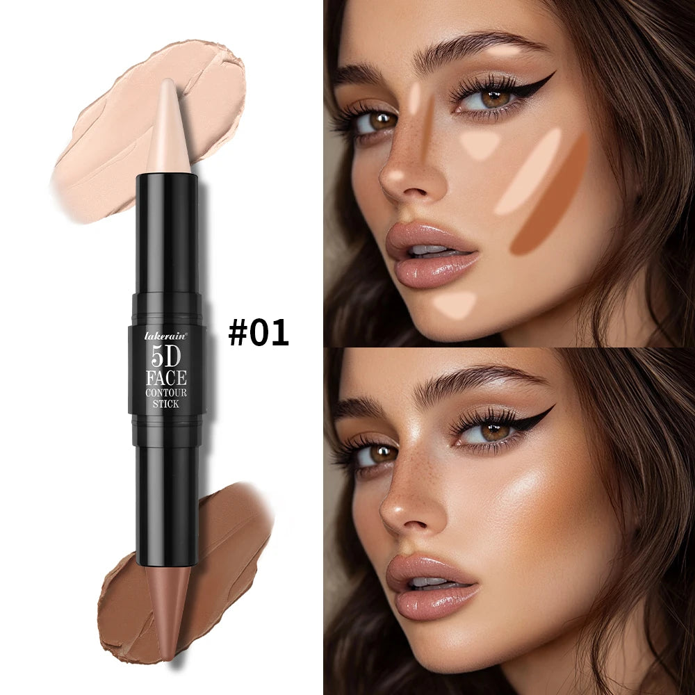 Dual-Ended Contour & Highlighter Stick Waterproof Face Bronzer