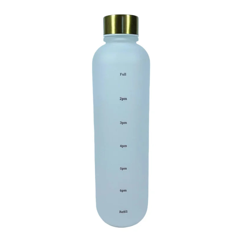 1L Motivational Water Bottle with Time Marker Leakproof Sports Jug