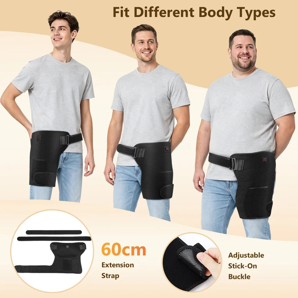 USB Red Light Heating Hip Brace Support Wrap - 13