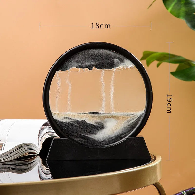 3D Dynamic Quicksand Art Moving Sand Picture Round Desktop Ornament - 9