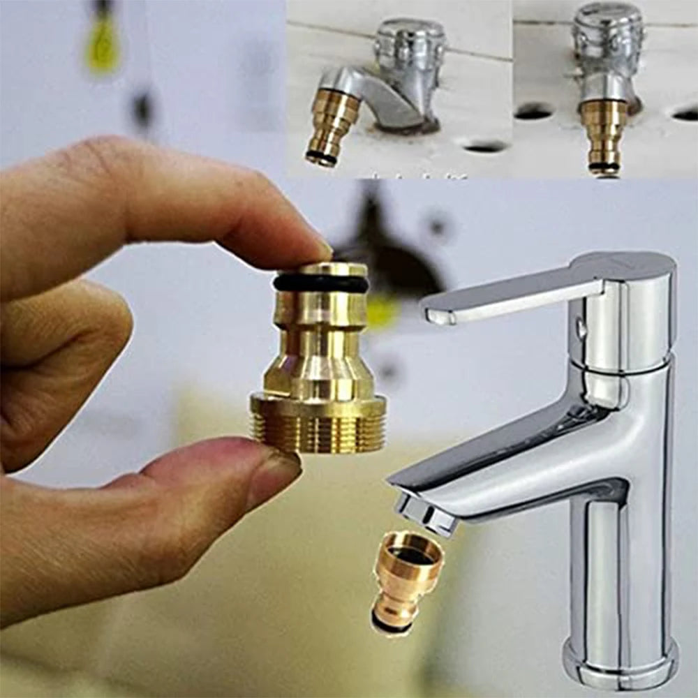 Universal Brass Faucet Adapter Connector for Garden Hose and Mixer Tap - 3