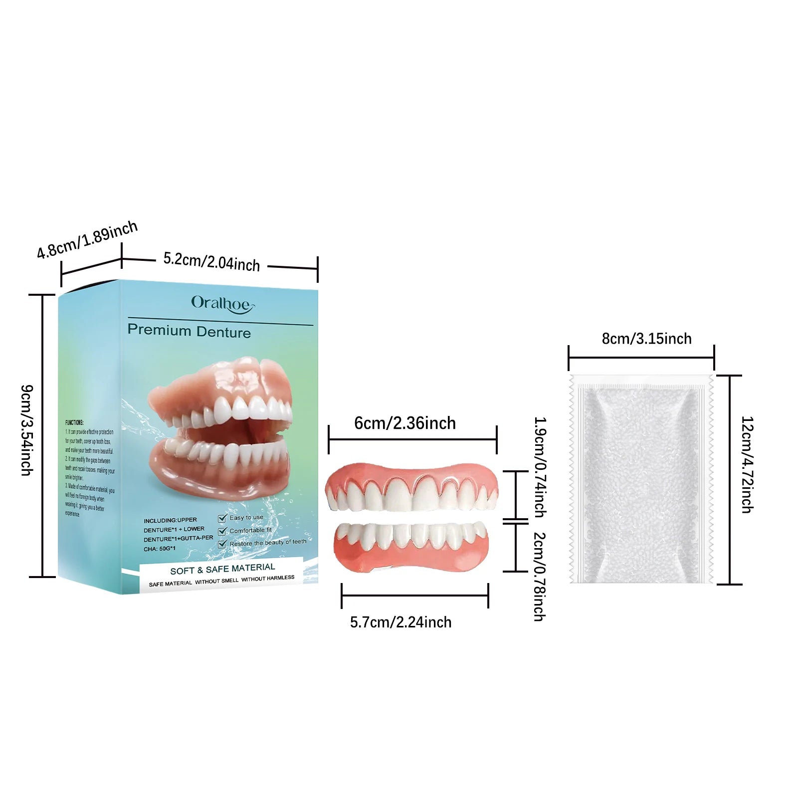 Silicone Denture Set Temporary False Teeth Veneers - 6