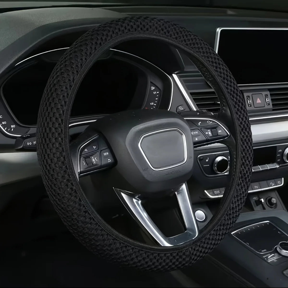 Universal Steering Wheel Cover 3D Massage Mesh Non Slip Elastic Grip - 17