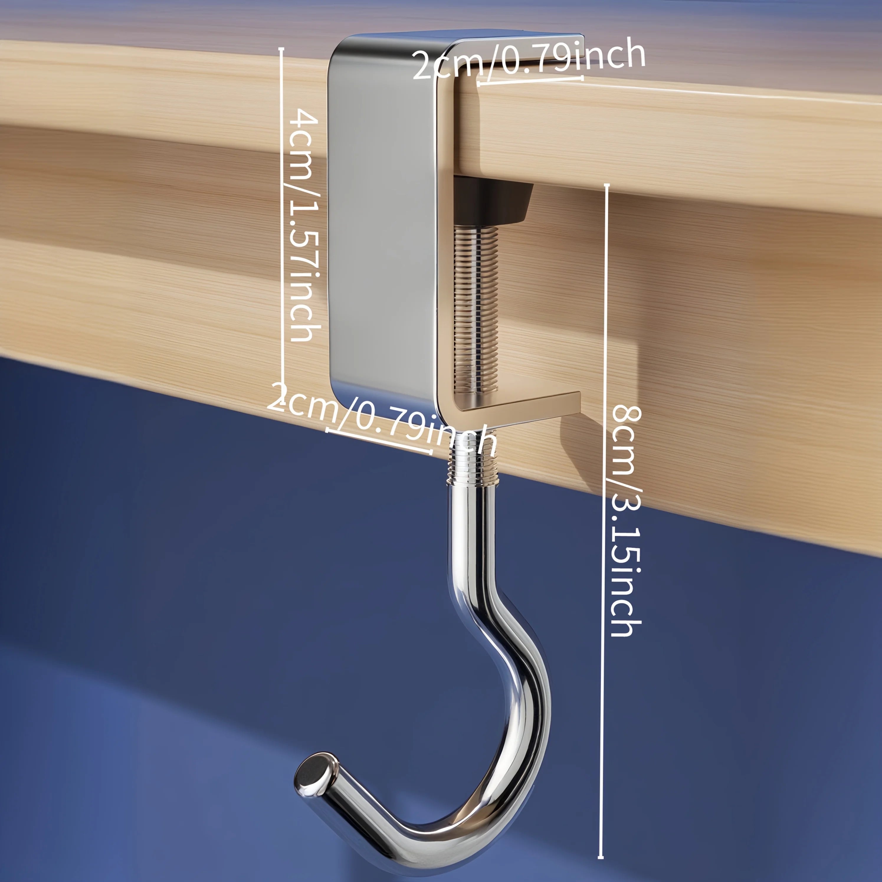 5 Pack Adjustable Desk Hooks Heavy Duty Metal Table Edge Hanger Holder - 10