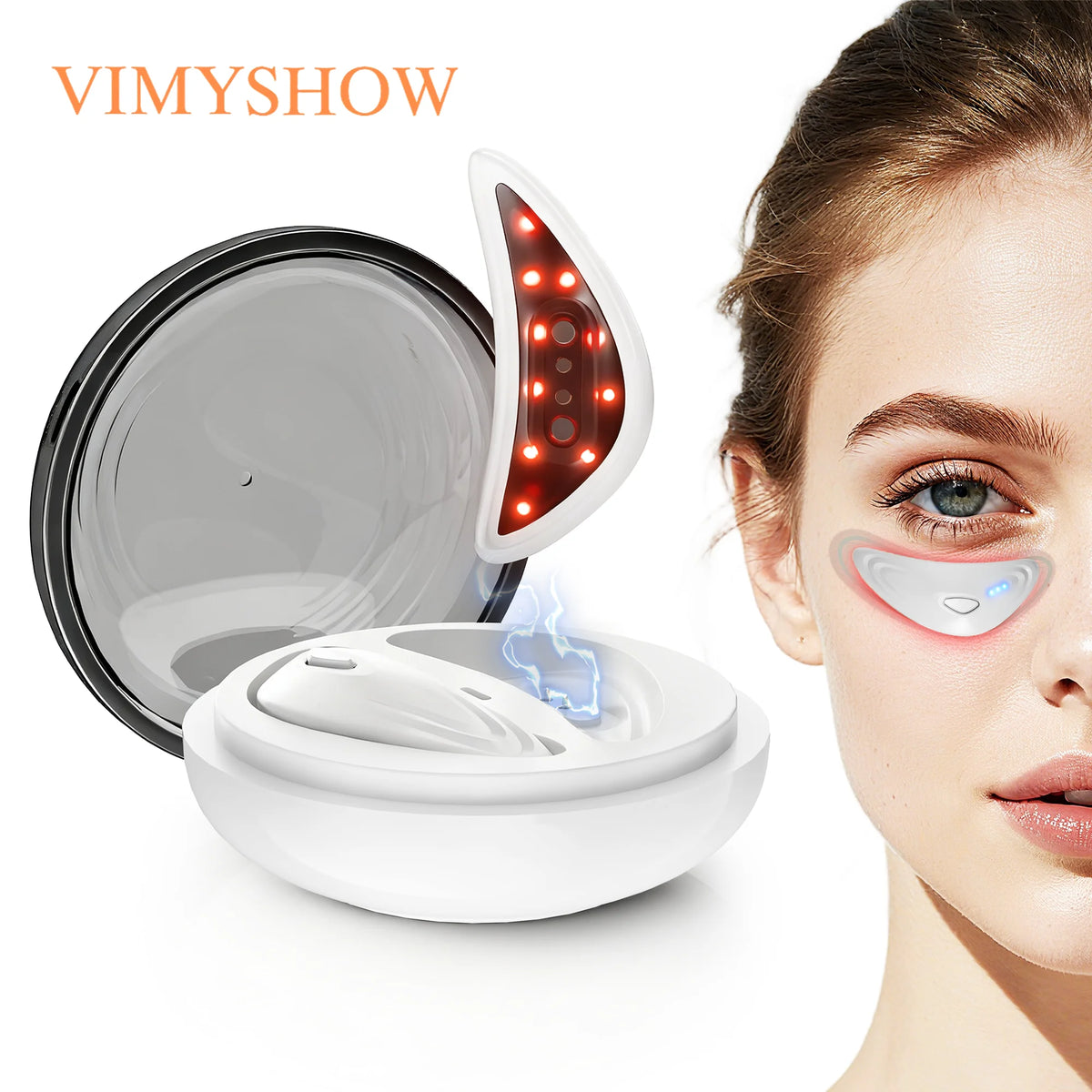 Red Light Microcurrent Under Eye Massager Dark Circles Device