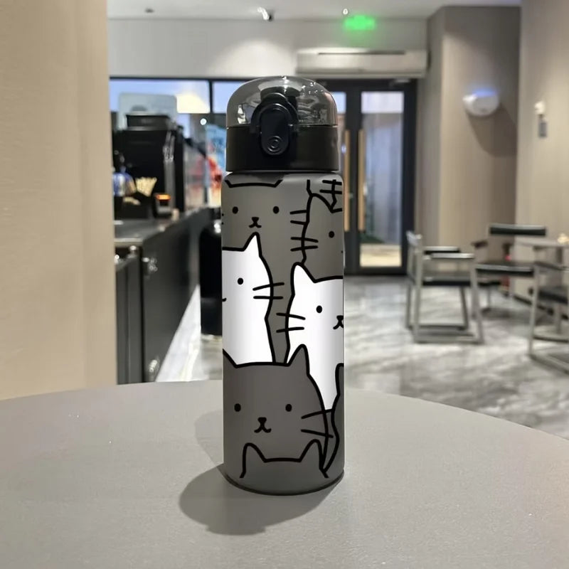 Cute Cartoon Kitten 780ml Sports Water Bottle Frosted Portable Tumbler - 9