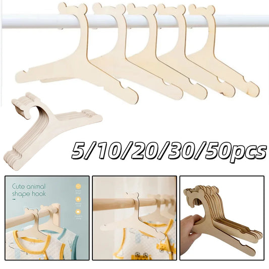 Wooden Baby Clothes Hangers Nursery Kids Wardrobe Organizer Set