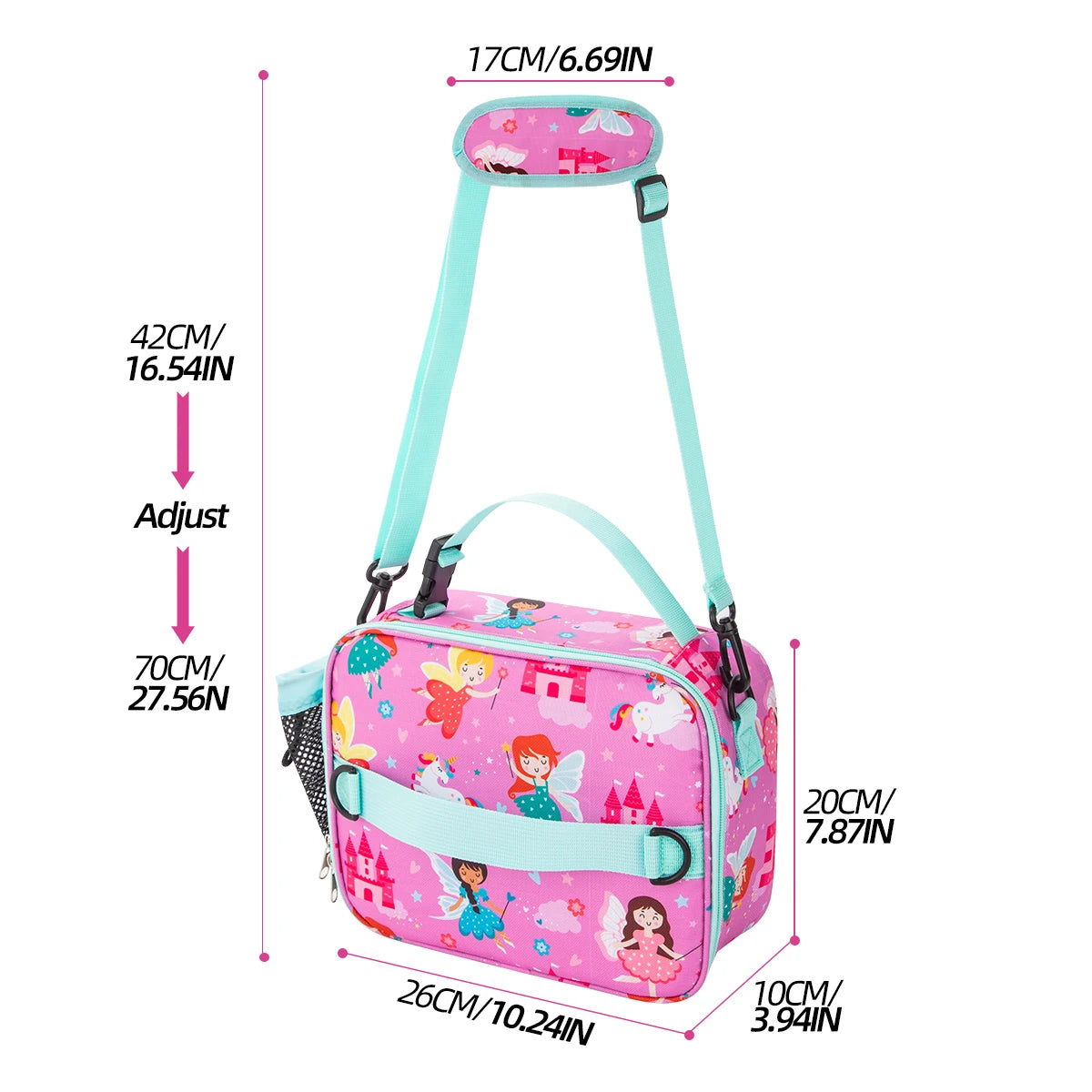 Insulated Cartoon Lunch Bag Portable Thermal Food Box with Shoulder Strap