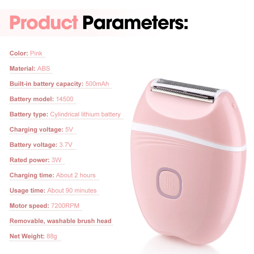Womens 3 in 1 Electric Shaver Mini Painless Razor Hair Remover