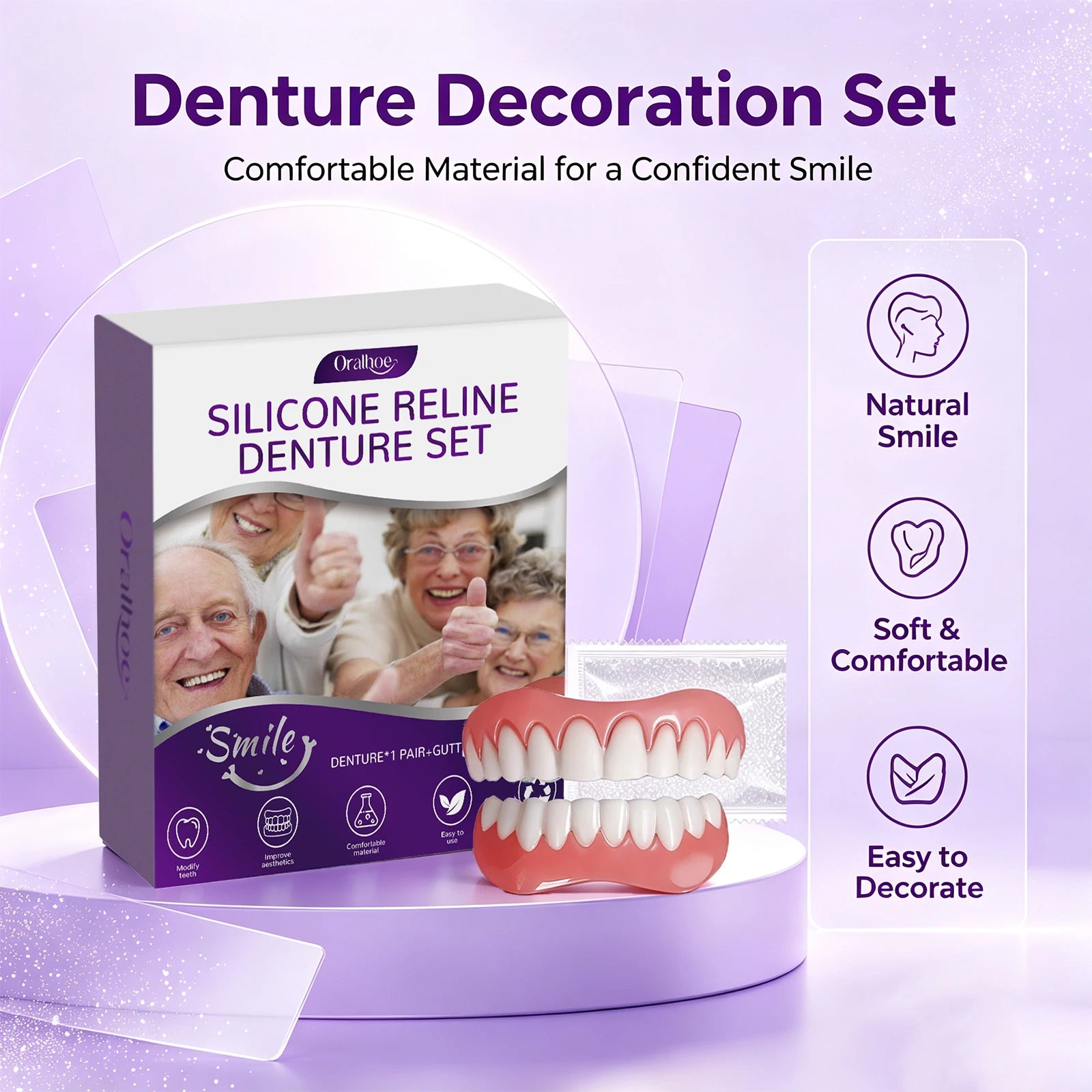 Cosmetic Denture Set Instant Smile Upper and Lower Teeth Cover - 6