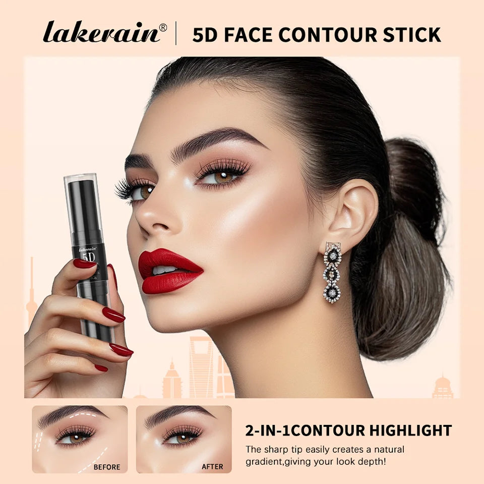 Dual-Ended Contour & Highlighter Stick Waterproof Face Bronzer - 7