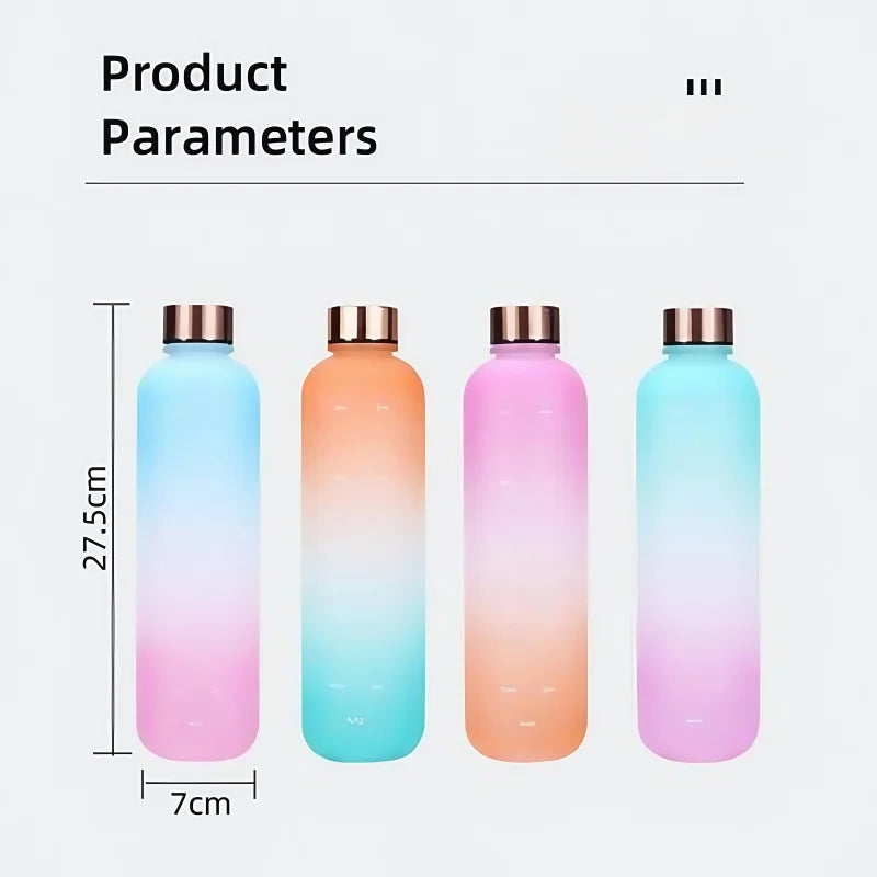 1000ml Gradient Sports Water Bottle Motivational Fitness Hydration Cup