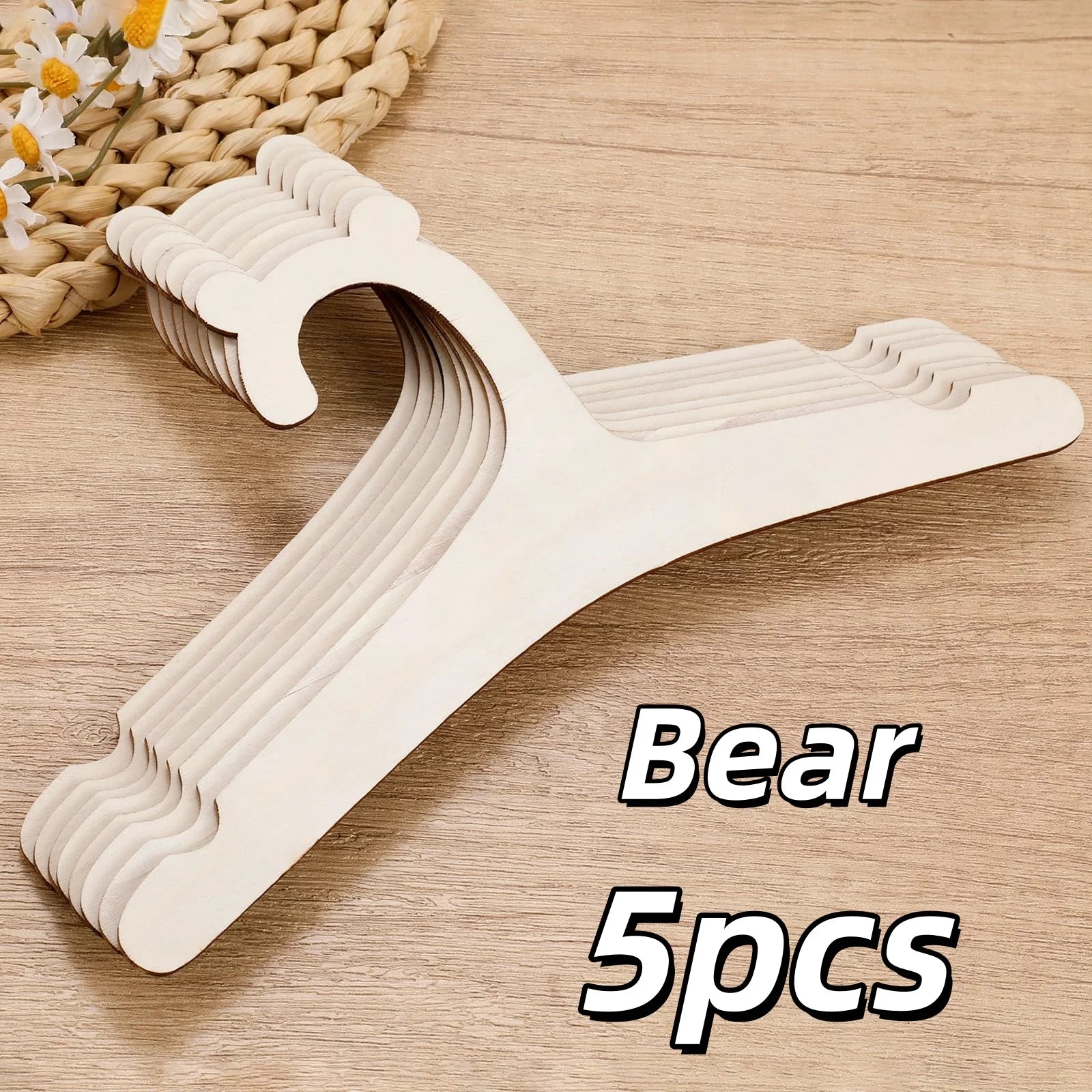 Wooden Baby Clothes Hangers Nursery Kids Wardrobe Organizer Set - 16