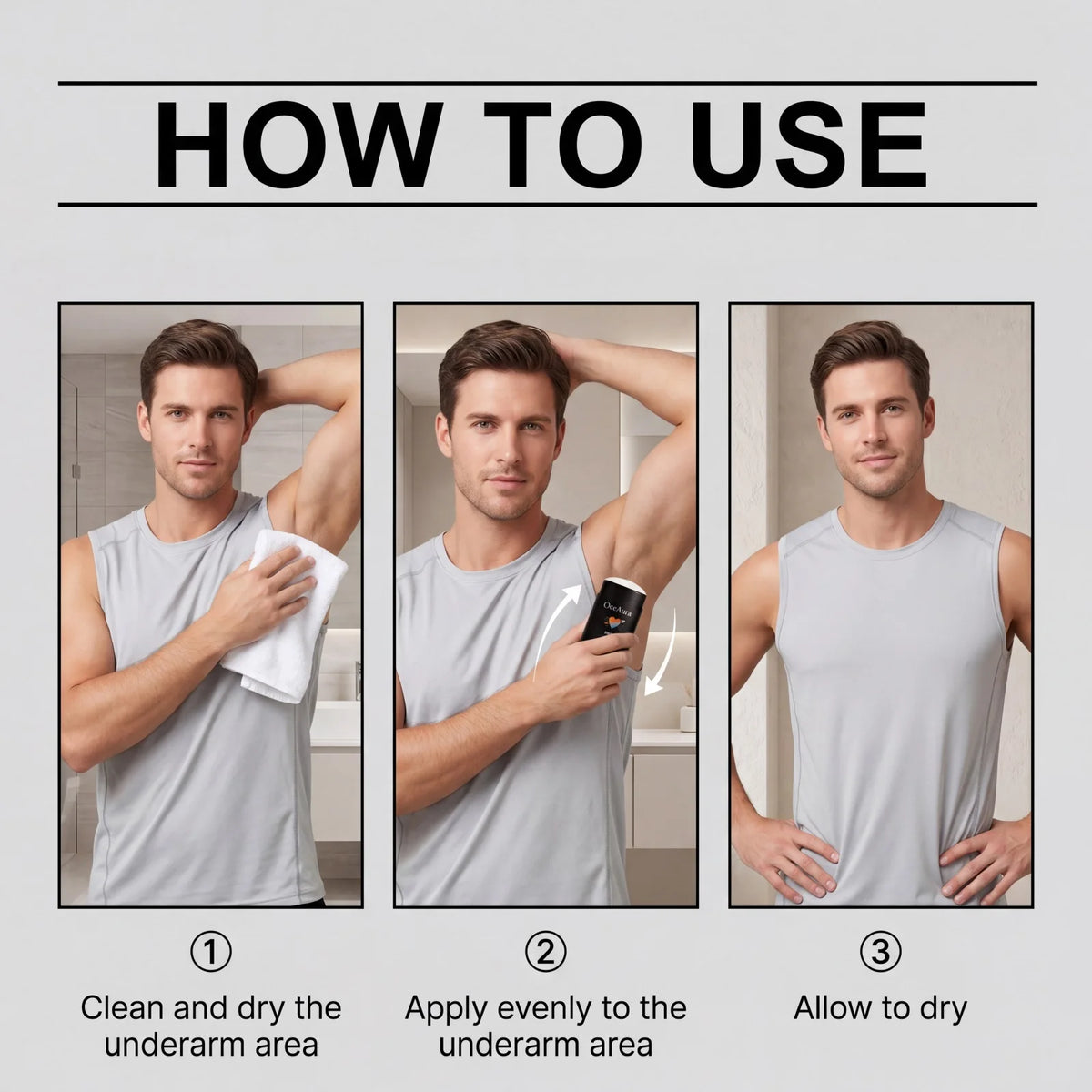 Men Solid Deodorant Stick Odor Control Fresh Scent Underarm Care