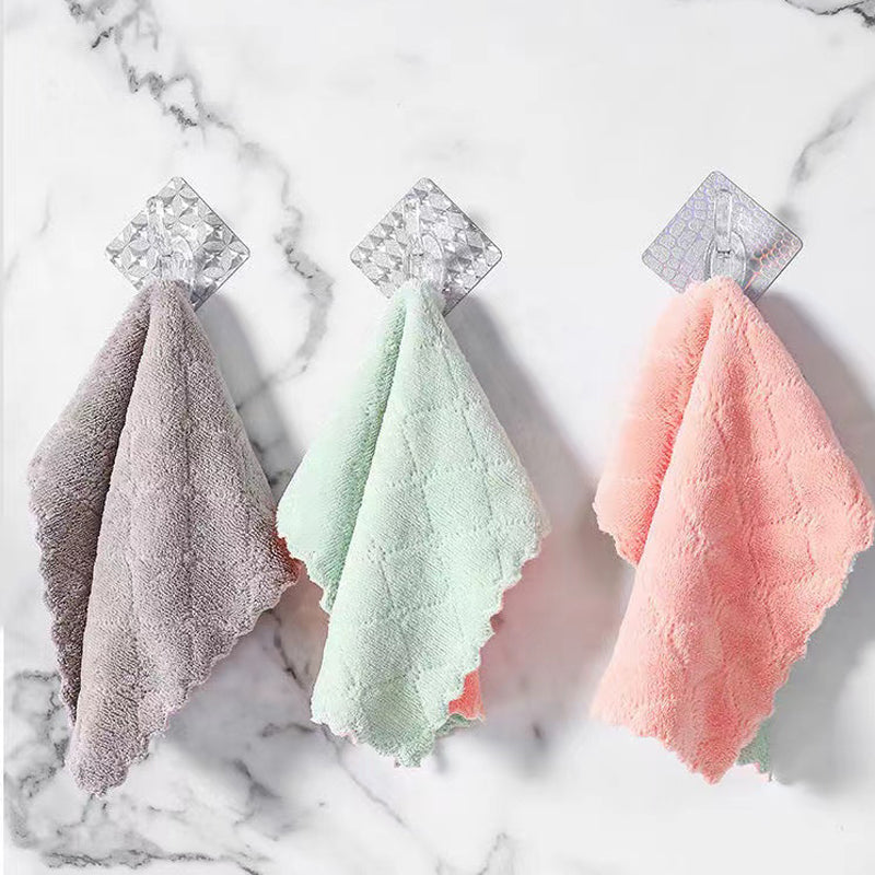 5 Pack Double Sided Coral Velvet Dishcloths Absorbent Kitchen Towels - 8
