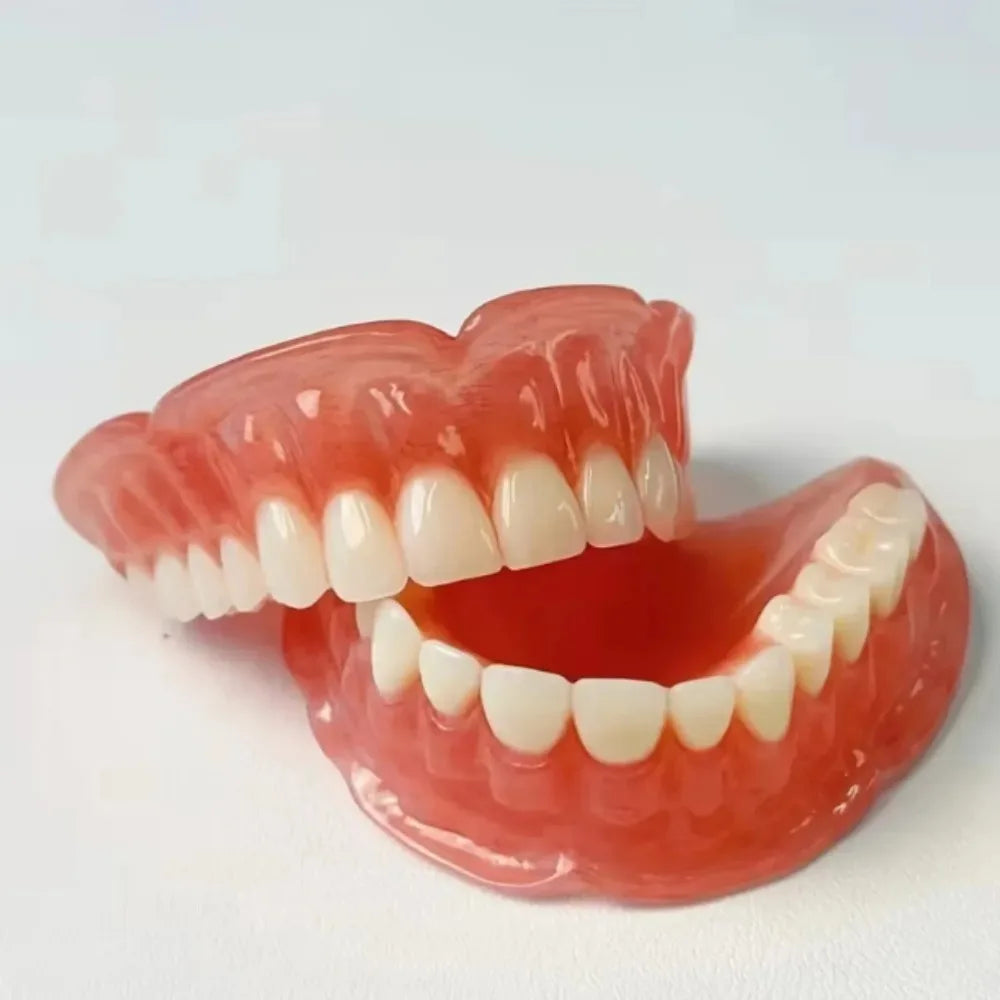 Silicone Dentures Full Mouth False Teeth Set Comfort Reline - 6