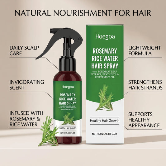 Rosemary Rice Water Hair Growth Spray for Damaged Frizzy Hair