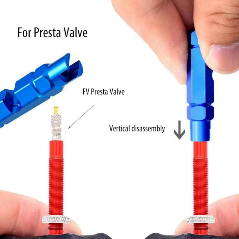 3-in-1 Bike Valve Core Tool Bicycle Schrader Presta Remover Wrench - 3