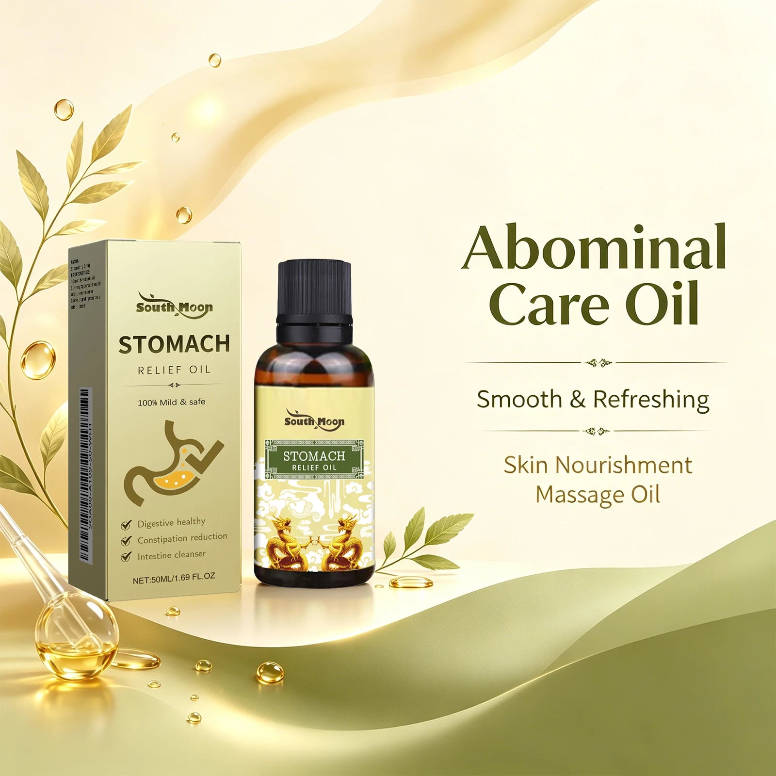 Herbal Stomach Relief Oil Abdomen Massage Constipation Care - 2