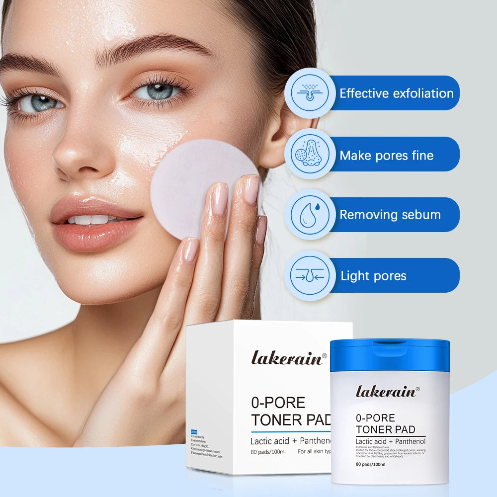 Lakerain Pore Toner Pad and Pink Peptide Facial Serum Skincare Set - 3