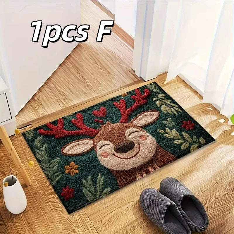 Christmas Door Mat Holiday Welcome Rug Non-Slip Festive Floor Decor - 15