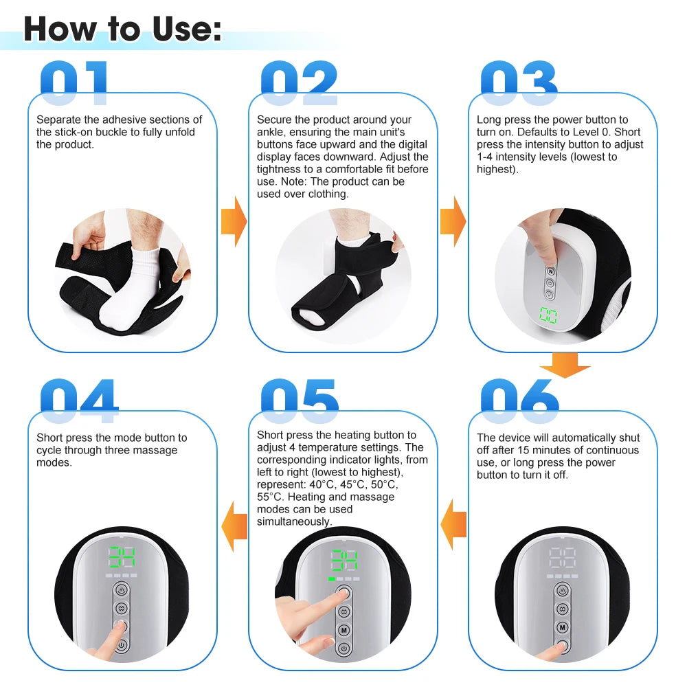 Wireless Foot and Ankle Massager Heat Compression Machine - 14
