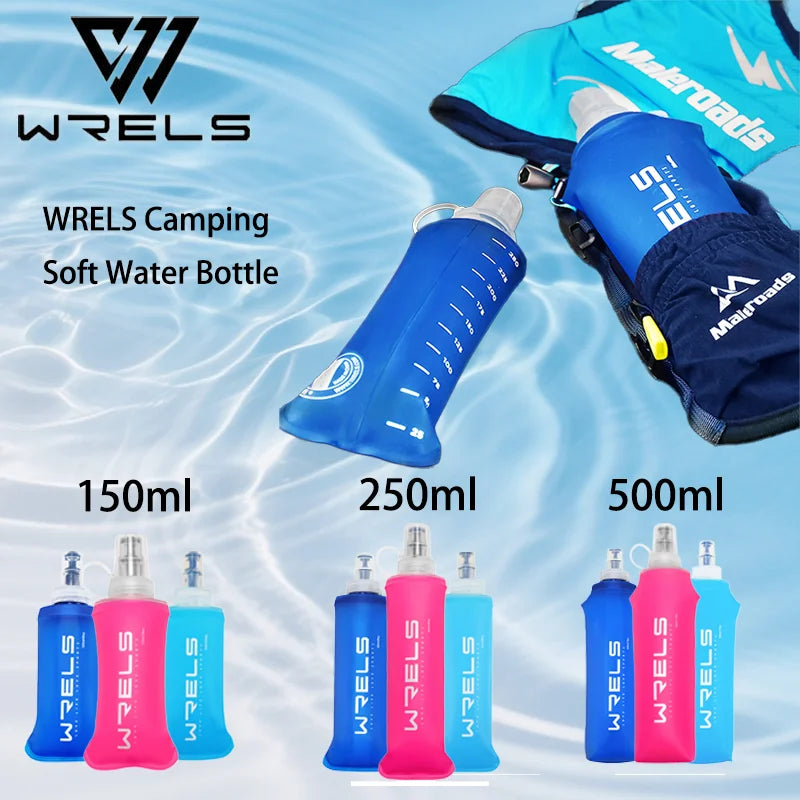 WRELS Collapsible Soft Water Bottle Running Hydration Flask Sport Bag - 1