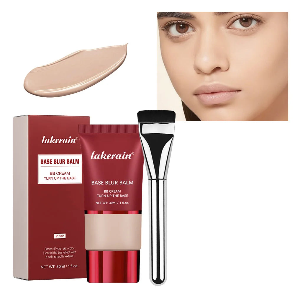 Blur Base Balm BB Cream with Applicator Brush Foundation Makeup - 24