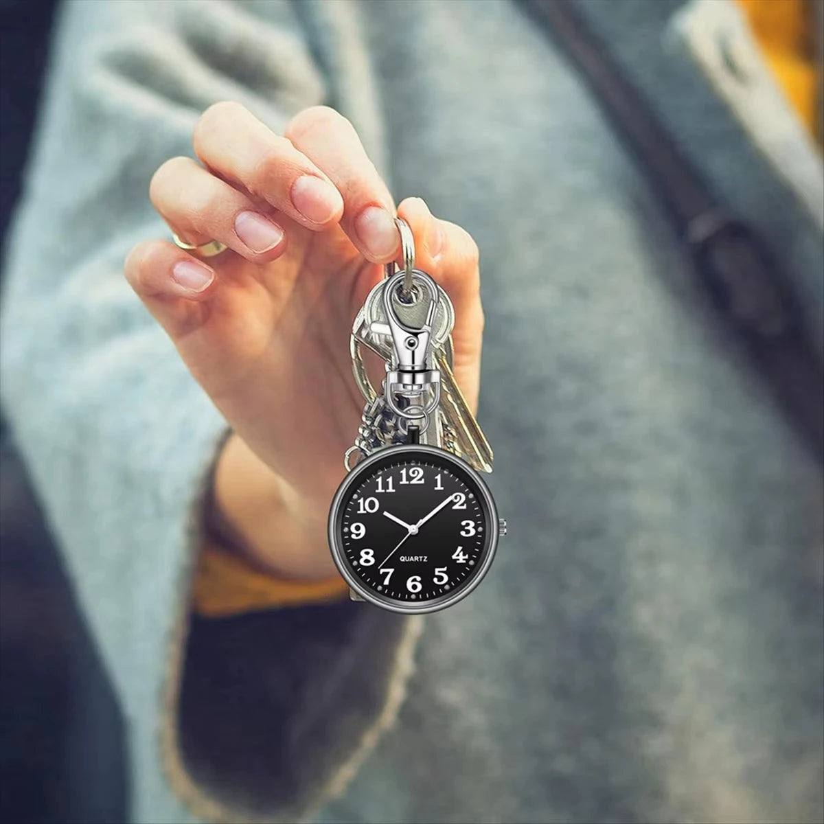 Portable Quartz Pocket Watch Keychain Hanging Nurse Fob Watch - 16