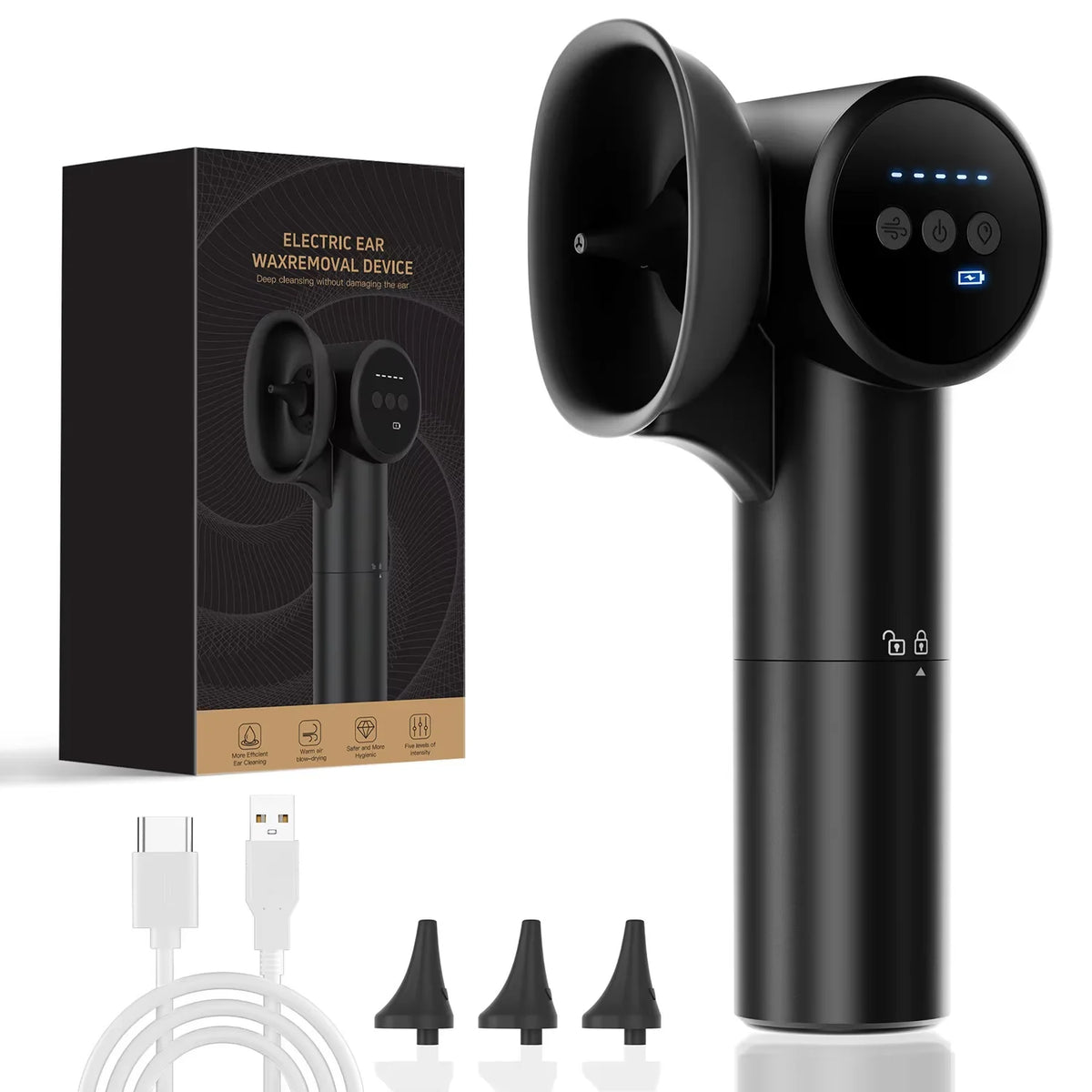 Electric Ear Wax Removal Kit and Safe Ear Irrigator Cleaner