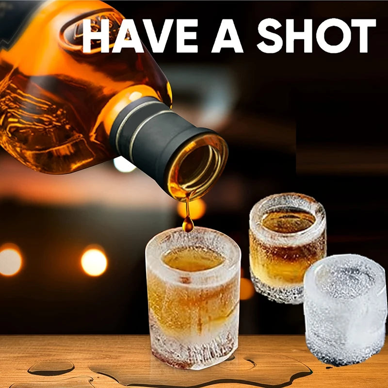 4 Cup Silicone Ice Shot Glass Mold Tray for Whiskey and Cocktails - 9