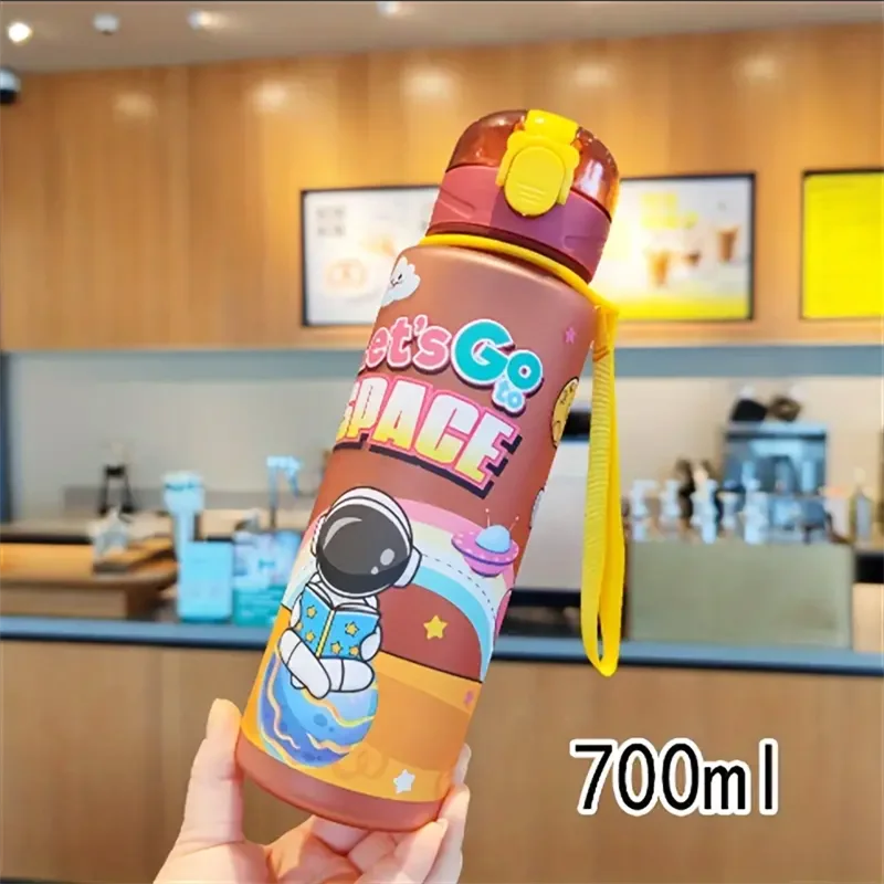 700ml Astronaut Water Bottle Leakproof Sport Cup with Carrying Strap - 7