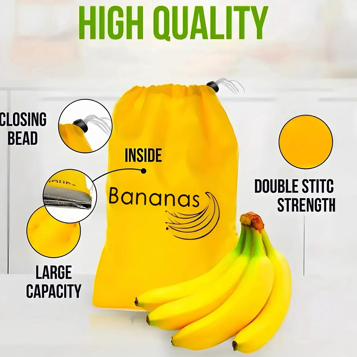 Insulated Banana Storage Bag Fresh Keep Fruit Keeper Container