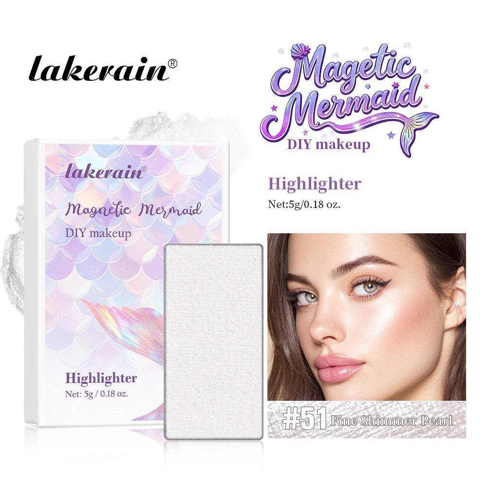 Lakerain Magnetic Mermaid Eyeshadow Makeup Palette DIY Beauty Kit - 24