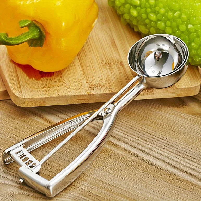3pc Stainless Steel Ice Cream Scoop Set Trigger Cookie Dough Baller - 13