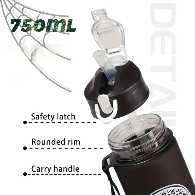 750ML Halloween Water Bottle Portable Sports Straw Flask BPA Free