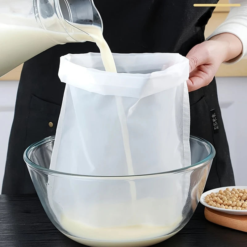 Reusable Nylon Nut Milk Bag 100 Mesh Fine Food Strainer Filter Pouch - 2