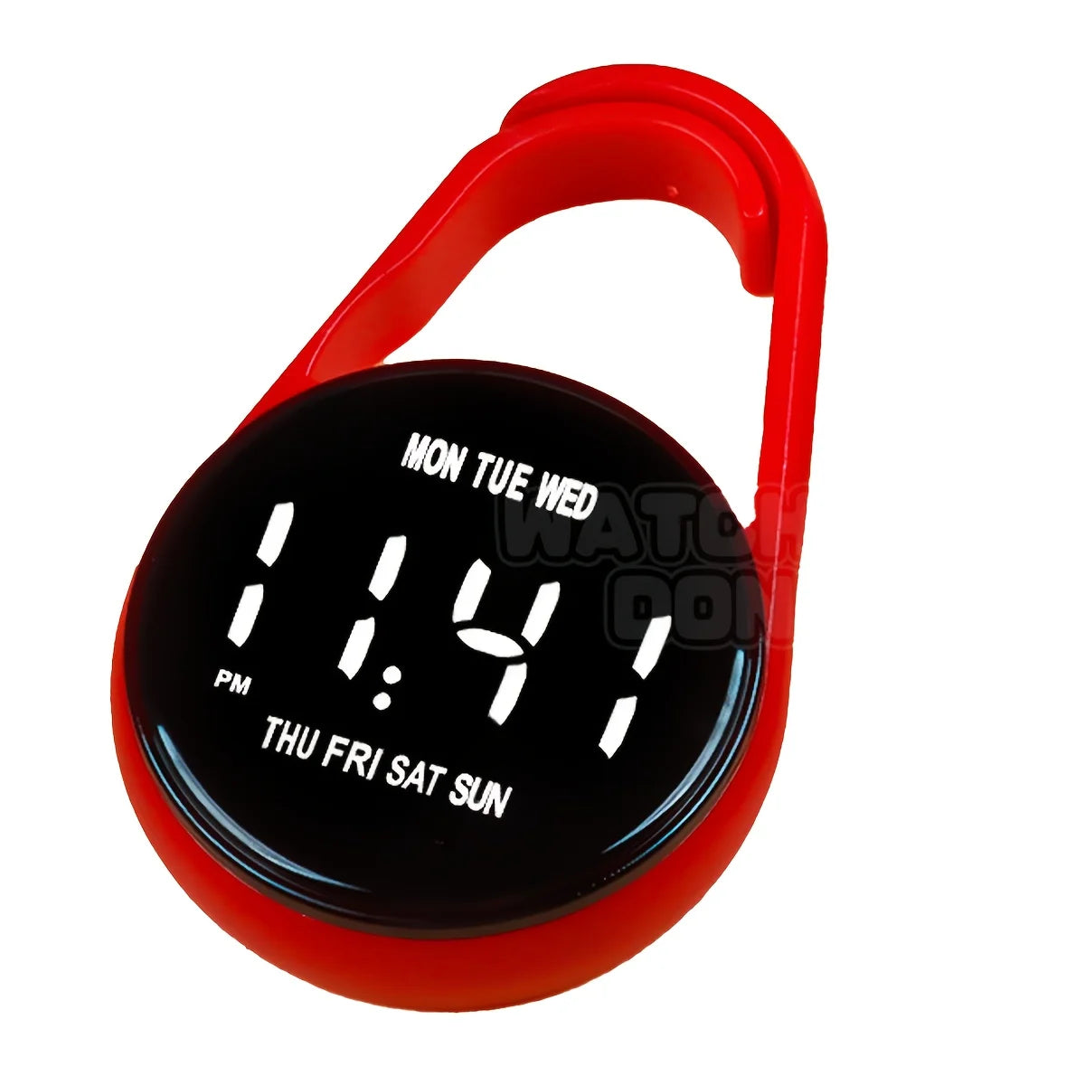 2PC LED Digital Hanging Pocket Watch Waterproof Luminous Carabiner Clock
