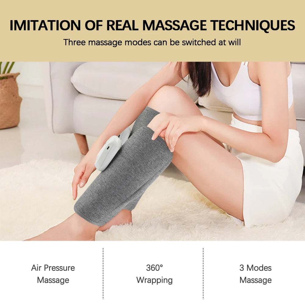 Wireless Air Pressure Calf Massager Electric Leg Compression Wrap