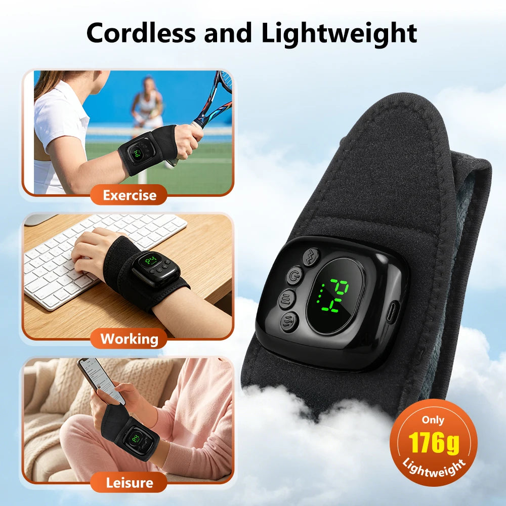 Cordless Heated Wrist Massager Air Compression Hand Wrap